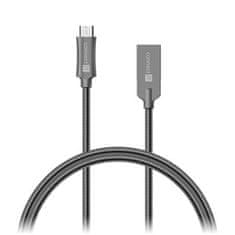 Connect IT Connect Wire Steel Knight Micro USB - USB, kovový anthracite, 2,1 A, 1 m