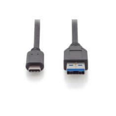 Digitus Pripojovací kábel USB typu C, typ C na AM/M, 1,0 m, všetky funkcie, Gen2, 3A, 10 GB, verzia 3.1, CE, bl