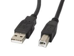 Lanberg USB-A (M) na USB-B (M) 2.0 kábel 3m, čierny