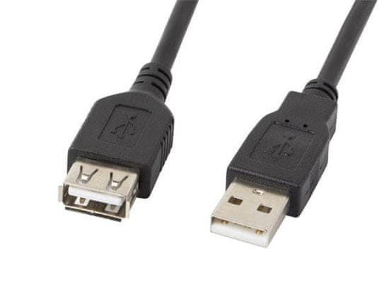 Lanberg USB-A M/F 2.0 kábel 1,8m, čierny