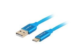 Lanberg USB-C (M) na USB-A (M) 2.0 kábel 1m, modrý, rýchle nabíjanie 3.0