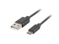 Lanberg USB Micro (M) na USB-A (M) 2.0 kábel 3m, čierny, rýchle nabíjanie 3.0
