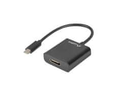 Lanberg USB-C(M) 3.1 na HDMI(F) adaptér kábel 15CM (Displayport ALT MODE) čierny