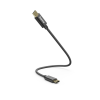 kábel USB-C 2.0 typ CC 0,2 m, opletený, čierny