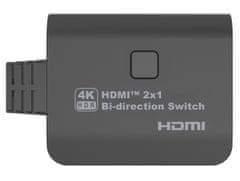 PremiumCord HDMI 2.0 Switch 4K@60Hz, 4:4:4 obojsmerný 2-1 alebo 1-2