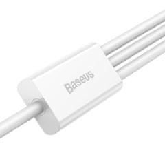 BASEUS CAMLTYS-02 Superior Fast Charging Dátový Kábel 3v1 USB-C, Lightning, MicroUSB 1.5m White