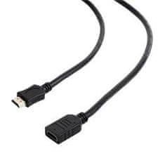 Gembird kábel HDMI (M) na HDMI (F) High speed, Ethernet, predlžovací, 3 m, čierny