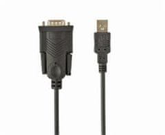 Gembird konvertor USB-A (M) na DB9 serial port (M), kábel 1.5 m, čierny