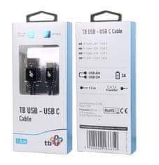 TB TOUCH USB - USB C kábel, 1,5 m, čierny