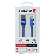 SWISSTEN USB/USB-C 0.2m, modrý