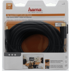 HAMA HDMI kábel vidlica-vidlica, pozlátený, 3*, 10 m