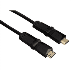 HAMA HDMI kábel vidlica-vidlica, otočné vidlica (2 osi), pozlátený, 3*, 3 m