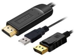 PremiumCord Kábel HDMI 2.0 na DisplayPort 1.2 pre rozlíšenie 4K@60Hz, 2m