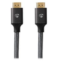 Nedis PROFIGOLD Ultra High Speed HDMI 2.1 kábel / 8K @ 60H / pozlátené konektory HDMI-HDMI / bavlna / antracit / BOX / 5m