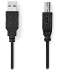 Nedis kábel USB 2.0/ zástrčka USB-A - zástrčka USB-B/ k tlačiarni a pod./ čierny/ bulk/ 3m