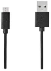 Nedis kábel USB 2.0/ zástrčka USB-A - zástrčka USB-Micro B/ okrúhly/ čierny/ bulk/ 1m