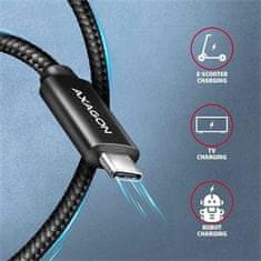 AXAGON BUCM4X-CM10AB NewGEN+ kábel USB-C <-> USB-C, 1m, USB4 Gen 3×2, PD 240W 5A, 8K HD, ALU, oplet, čierny