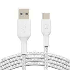 Belkin BOOST CHARGE USB-C/USB-A kábel, 2m, biely - odolný