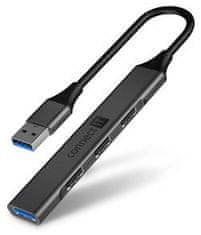 Connect IT USB-A húb, (1xUSB-A 3.0, 3xUSB-A 2.0), externý, ANTRACITOVÝ