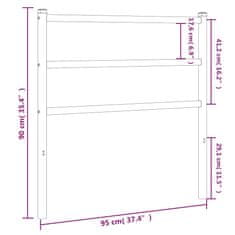 Vidaxl Kovové čelo postele biele 90 cm