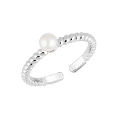 Preciosa Originálny strieborný prsteň s riečnou perlou Pearl Passion 6158 01 (Obvod 56 mm)