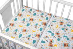 Baby Nellys 3-dielna sada - mantinel s obliečkami Sny medvedíkov - hnedá, biela, 135x100 cm