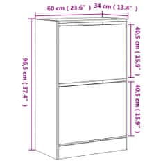 Petromila vidaXL Botník dymový dub 60x34x96,5 cm kompozitné drevo