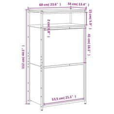 Petromila vidaXL Botník dymový dub 60x34x112 cm kompozitné drevo