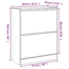 Petromila vidaXL Botník sivý sonoma 80x34x96,5 cm kompozitné drevo