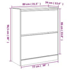 Petromila vidaXL Botník dymový dub 80x34x96,5 cm kompozitné drevo