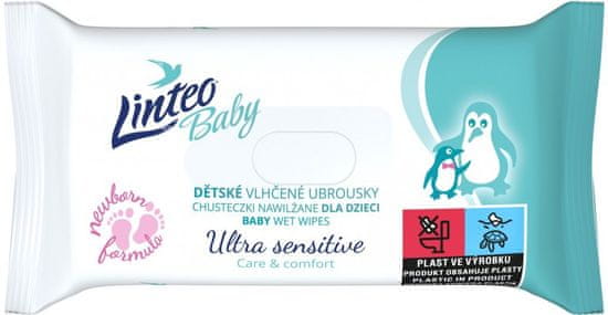 LINTEO detské vlhčené utierky sensitive 64ks