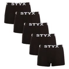 Styx 5PACK pánske boxerky športová guma nadrozmer čierne (5R960) - veľkosť XXXL