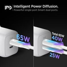 Spigen ArcStation Wall Charger PE2106, white (GaN / 2-Port / Total 65W / USB-C PD 65W / PPS 65W)