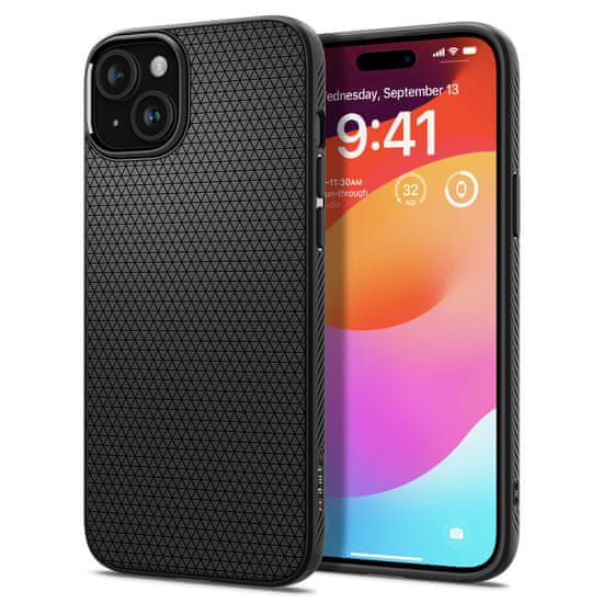 Spigen Liquid Air, matte black - iPhone 15