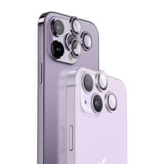 BLUEO Sapphire Crystal Stainless Steel Camera Lens Protector, purple - iPhone 14 Pro/14 Pro Max