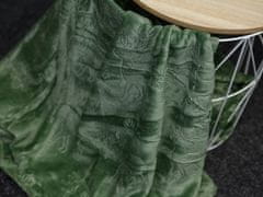 Výpredaj obliečok Olivová vianočná mikroplyšová deka POLAR, 160x200 cm