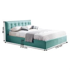 KONDELA Manželská posteľ s roštom Elsie 160x200 cm - mentolová