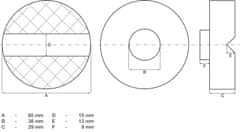 BGS technic Gumová podložka zdviháka 65x29 mm, nosnosť 3t, modrá farba - BGS 72108