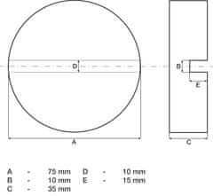 BGS technic Gumová podložka zdviháka 75x35 mm, nosnosť 5t, modrá farba - BGS 72112