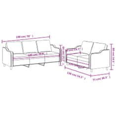 Petromila vidaXL 2-dielna sedacia súprava s vankúšmi sivohnedá látka