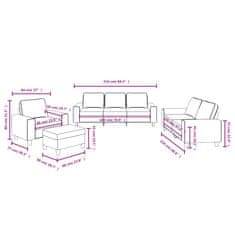 Petromila vidaXL 4-dielna sedacia súprava krémová látka