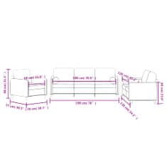 Petromila vidaXL 3-dielna sedacia súprava s vankúšmi bledosivá zamat