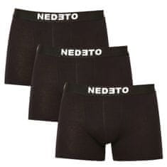 Nedeto 3PACK pánske boxerky čierne (3NB001b) - veľkosť XXL