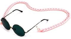 Camerazar Elegantná plastová retiazka na okuliare, svetlo ružová, dĺžka 75 cm