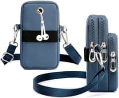 Camerazar Vodotesná taška cez rameno na mobilný telefón , námornícka modrá, syntetický materiál, 12x17,5x7 cm