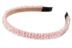 Camerazar Univerzálna elastická čelenka s perlami, kryštálmi a zirkónmi, výška 14 cm, šírka 1,5 cm