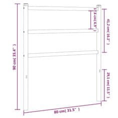 Vidaxl Kovové čelo postele biele 75 cm