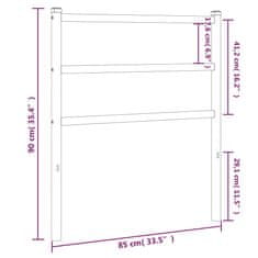 Vidaxl Kovové čelo postele biele 80 cm