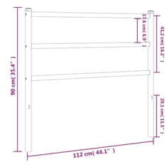 Vidaxl Kovové čelo postele biele 107 cm