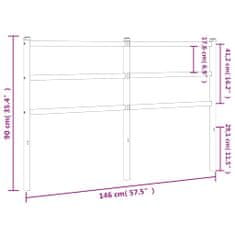 Vidaxl Kovové čelo postele biele 140 cm